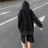Gewaschene Distressed Hoodies Streetwear Damen Grunge Gothic Oversize Langarm Zip Up Hoodie Vintage Paar Cardigan