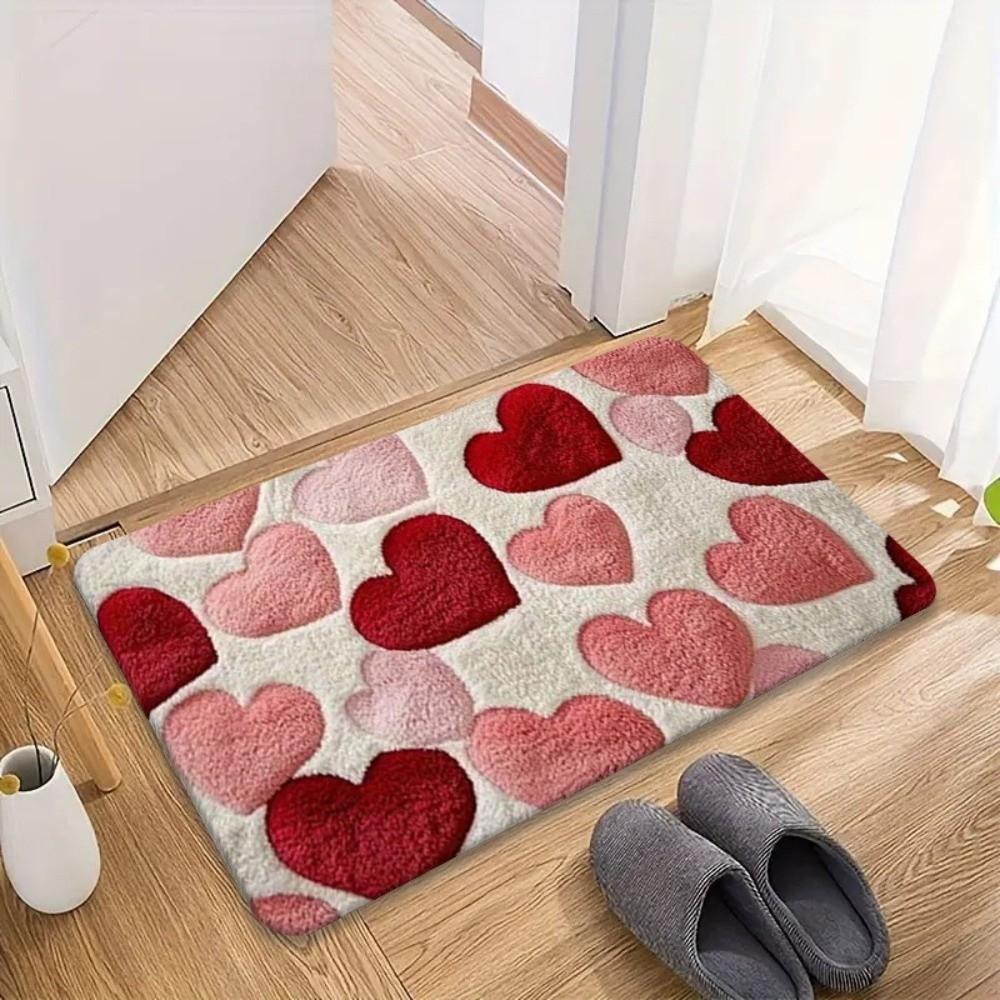 Flower Letter Absorbent Mat Love Heart Door Mat Stain-resistant Floor Mat  Entrance Hall