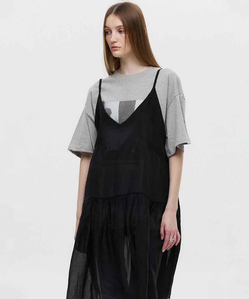 Diaeneseualumeon Layered Slip Dress Black
