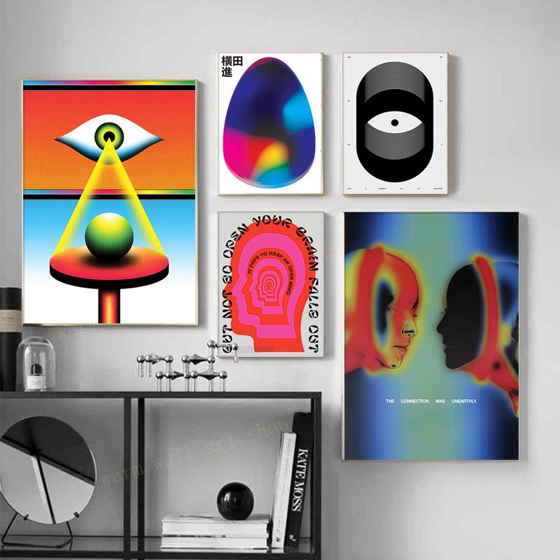 Abstract All Seeing Eye Psychedelic Surreal Landscape Evil Eye Spiritual Poster Third Eye Chakra Female Wall Art Canvas Painting