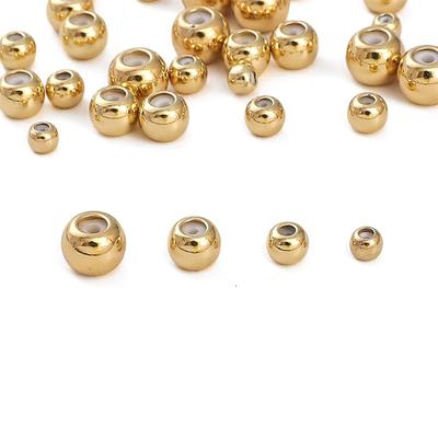 2 pezzi di perline in silicone rotonde piatte in rame per gioielli fai-da-te che realizzano accessori artigianali