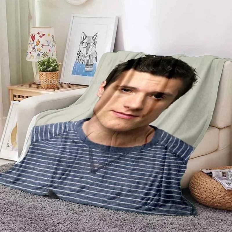 Josh Hutcherson Poster Printed Flannel Blanket Soft Comfortable Home Travel Bed Plush Birthday Gift Fans Gift