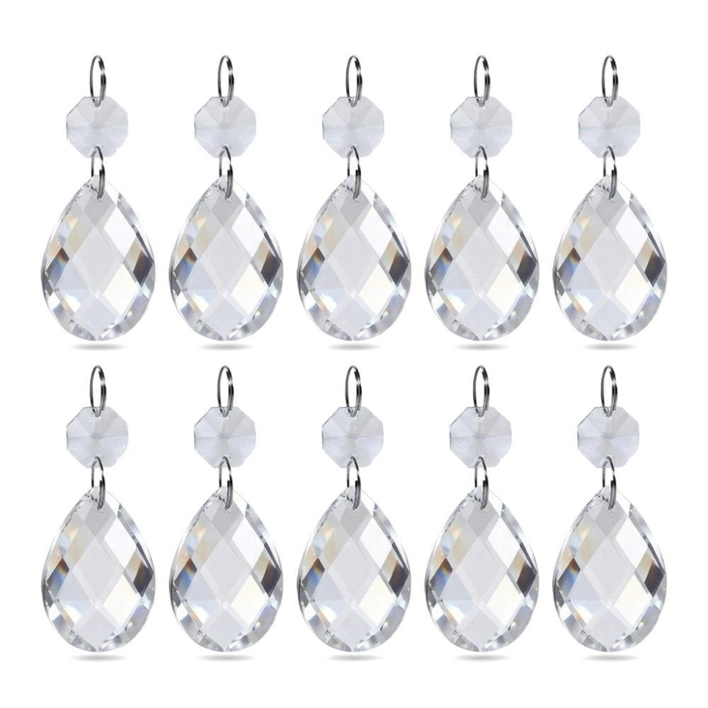 

10PCS Glass Chandelier Pendant Light Water Drop Prism Beautiful K9 Crystal Pendants DIY Accessories