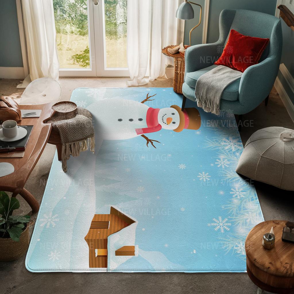 House Entrance Carpet Home Door Mat Living Room Bath Foot Bathroom Non-slip Water Absorption Rugs Bath Merry Christmas Winter
