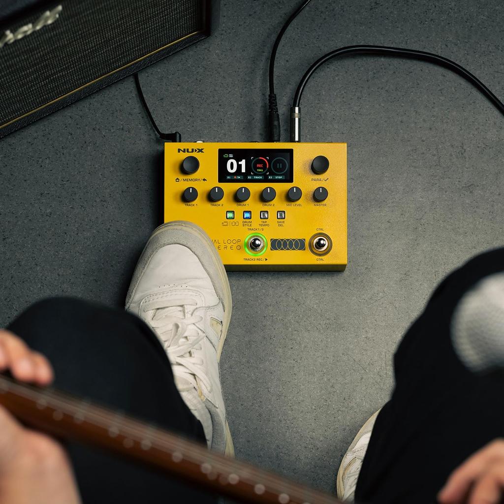 Dual Loop Stereo Pedal Looper for and Vocals with Drum USB and Footswitches for Live Performance NU-X Multi-Effect Guitar, Bass, Machine,