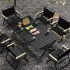 Collapsible Metal Table and Chair Set for Outdoor Use - Ideal for Camping, Patio, Night Markets, and Street Vending
