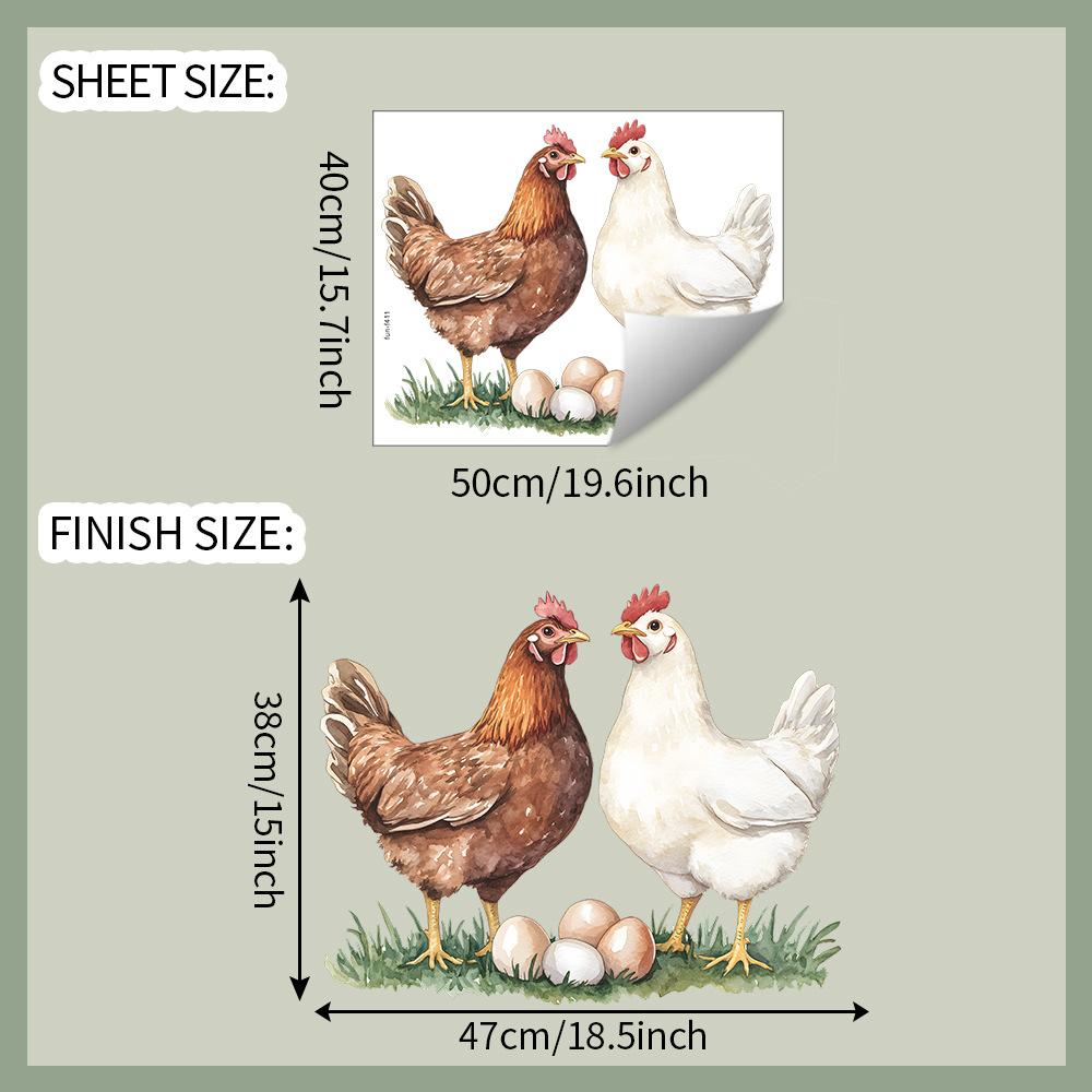 

Петух в стиле кантри Зеленая трава Спальня Кухня Дом Фон Украшение Наклейки на стену