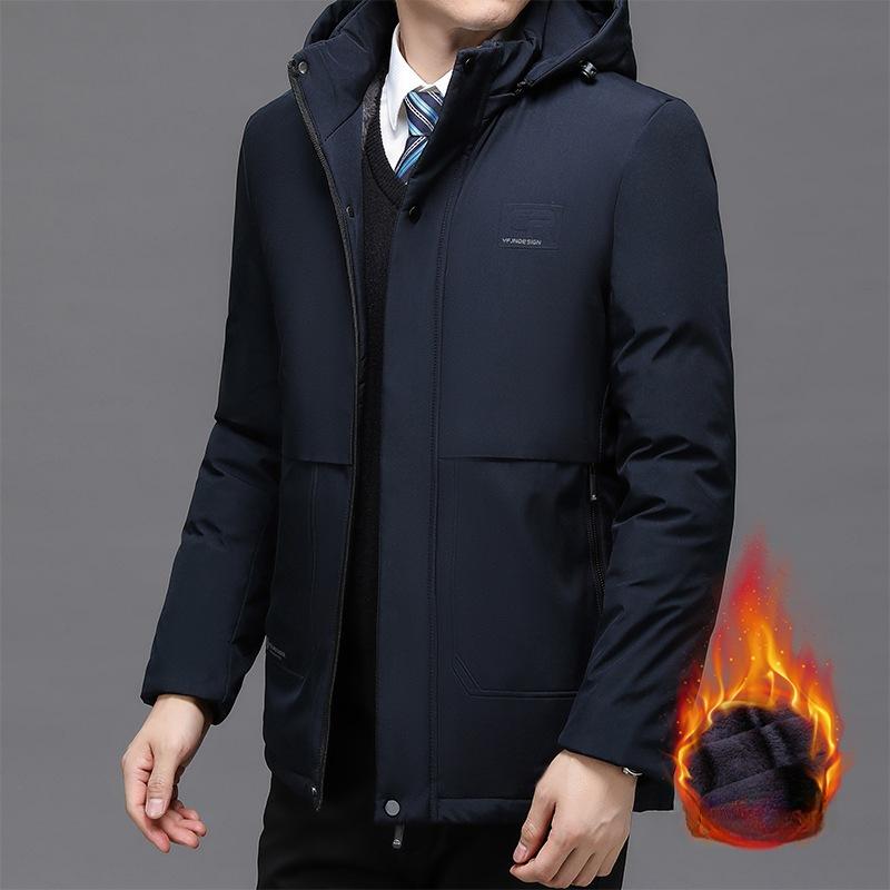 Men's Clothing Hooded Casual Fashion Long Thicken Outwear Parkas Jackets Winter Windbreaker Coats Parkas