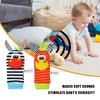Cute Wrist Strap Rattles Socks Cartoon Wristband Sock Set Adjustable Brain-Development Newborn Infant Gifts