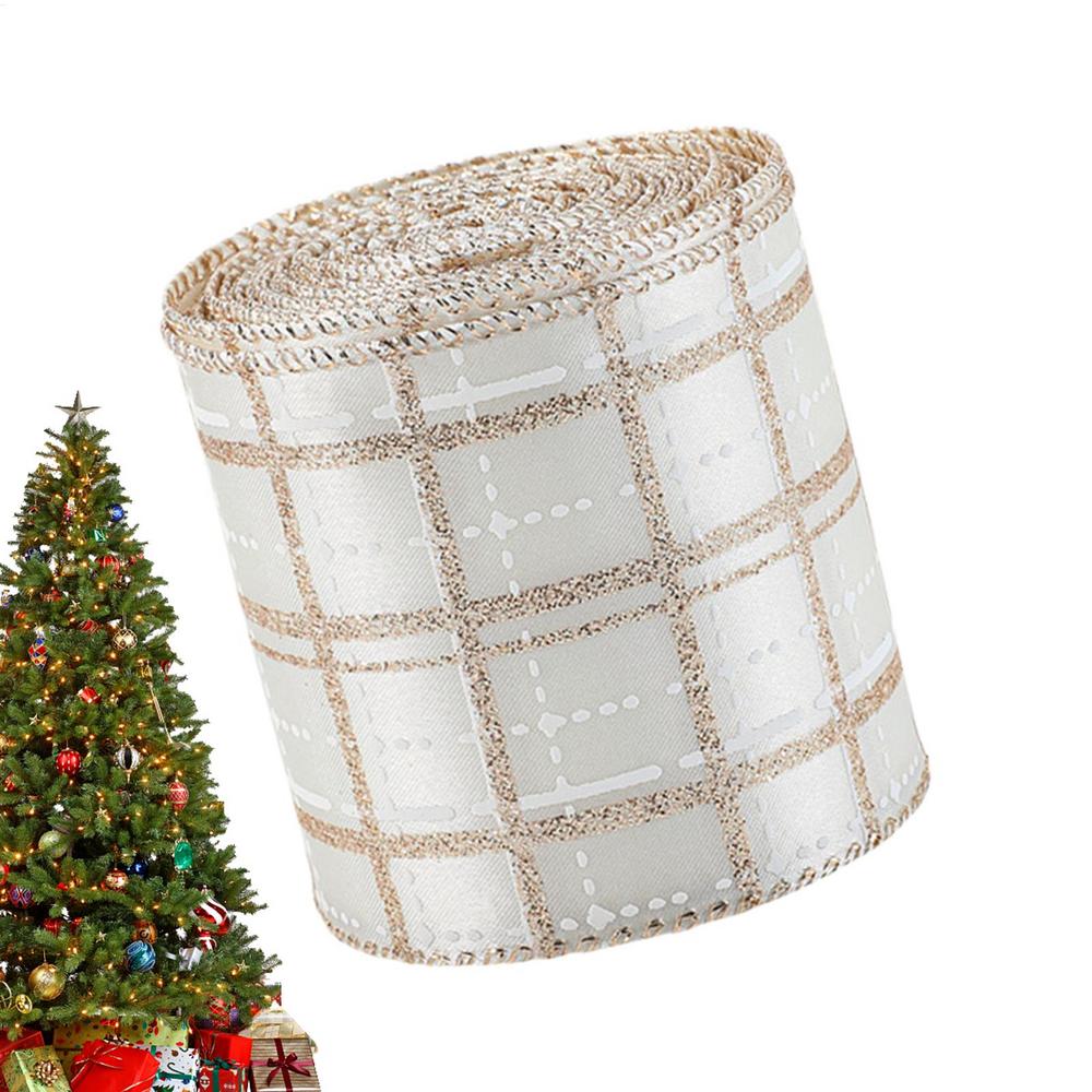 

Christmas Ribbon For Crafts 6.5 Ft Webbing Strap Champagne Color Wreath Ribbon For Holiday Wrap Present Tree Decor Bow Wreath