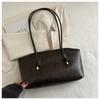 PU Leather Shoulder Bag For Women Y2K Simple Fashi Girl Handbag Large Capacity Female Bag Solid Color Retro Tote Bags