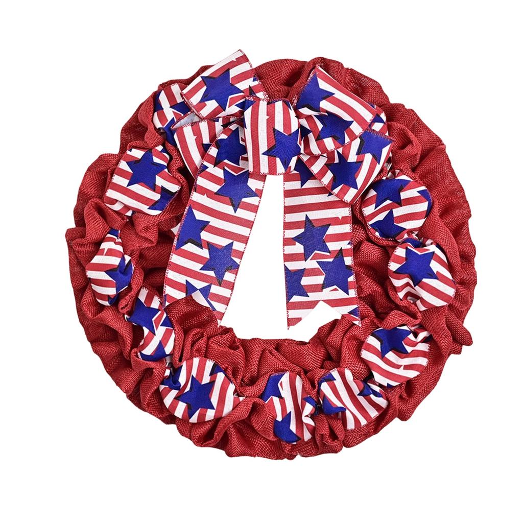 Haus Tür Hängende Dekorationen Rot, Blau, Ranken Kreise Festival Party Unabhängigkeitstag Kranz