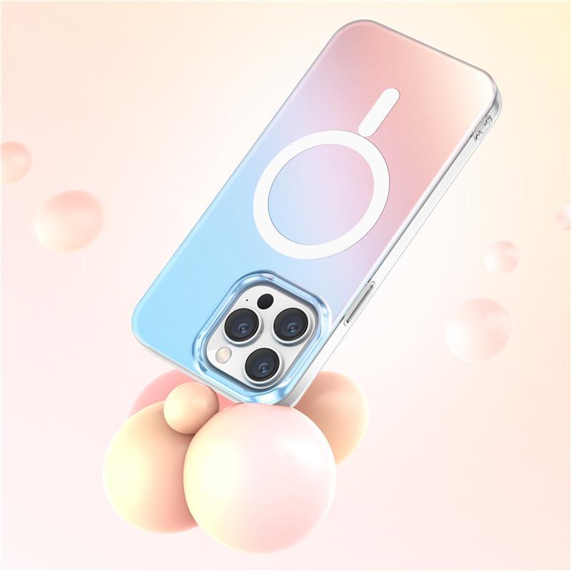 Für iPhone 14 Pro Max Hülle Kompatibel mit MagSafe Laser-Verlaufseffekt TPU+PC Handyhülle