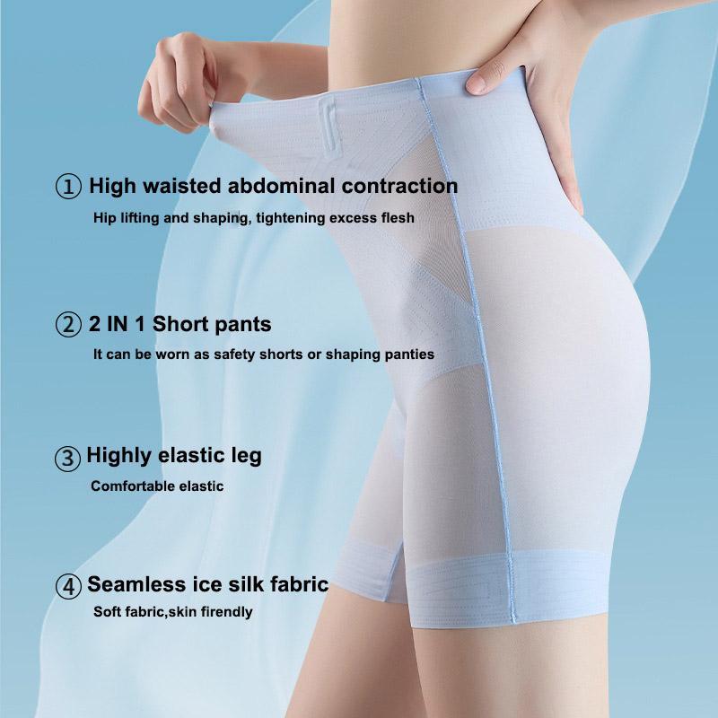 Nahtlose Bodyformer Damen Hohe Taille Bauchkontrolle Shorts Po-Lifter Schlankmachende Shapewear Ultra Dünne Eis Seide Formende Hosen