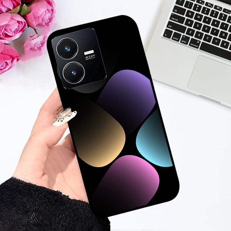Pour Vivo Y22 4G Coque V2207 V2206 Y22s Impression Couleur Mat TPU Silicone Souple Housse de Téléphone Pour Vivo Y35 4G Pare-chocs Anti-choc Fundas