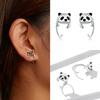 WOSTU 925 Sterling Silver Animal Dog Panda Cat Stud Earrings For Women Wedding Fashion Earrings Original Silver 925 Jewelry