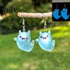 Women Dangle Earrings Ghost Glow-in-the-Dark Pendant for Decor, Fun Cute Earrings, Necklace Halloween Jewelry Statement