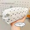 Large Capacity Bow Print Pen Bag Portable Lightweight Stationery Organizer for Teens School Travel Daily Use