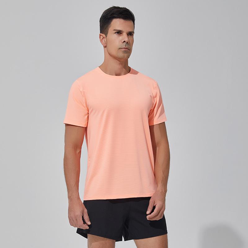 Men's Quick-Dry Short Sleeve Round Neck Sports T-Shirt: Breathable, Elastic, Plus Size Top for Running & Fitness