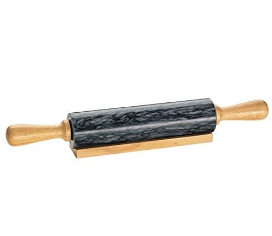 Küchenprofi Mattarello In Marmo Con Ripiano In Legno: Perfetto Per Pizza, Biscotti E Pasta Frolla