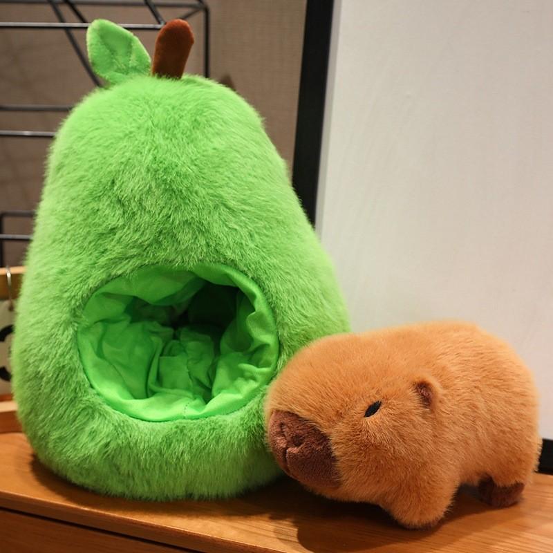 Avocado Capybara Plüschtier Weiches Kurzes Plüschtier Niedliches Tier Kindergeschenk Für Sammler