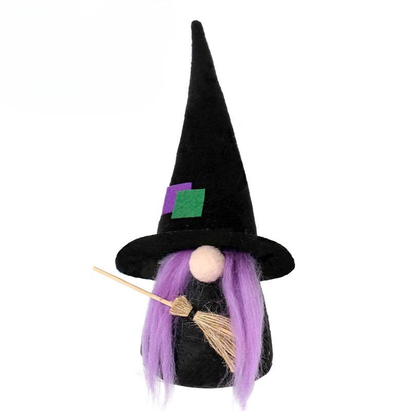 Halloween Decorations: Cute Witch, Bat, Faceless Old Man Doll, Dwarf Figurine, Halloween Party Props
