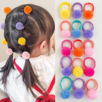 20 Adet Kız Çocuk Renkli Peluş Top Elastik Saç Bantları Çocuk Saç İpleri Bağları At Kuyruğu Lastikleri Başlık Saç Aksesuarları Hediye