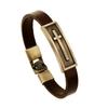 Foreign Trade Jewelry Personality Cross Vintage Cowhide Leather Bracelet Simple European American Buckle Men Women Leather