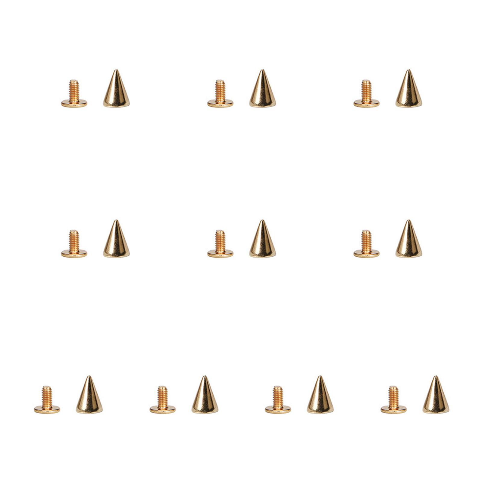 

10 наборов шипов в стиле панк с завинчивающимися шипами, заклепки для кожевенного ремесла, текстура сплава для кожаных браслетов и ошейников для собак 4