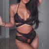 Sexy Women Cross Lace  Wireless Bra Sexy Black Lingerie Thong Set Underwear
