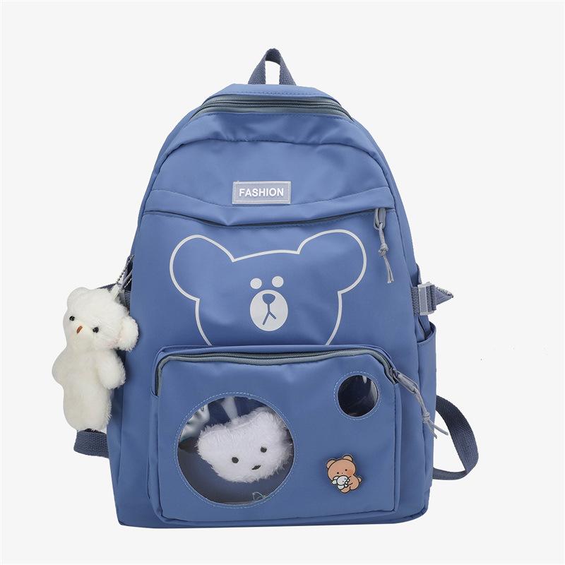 School bag new primary school students candy color student school bag cartoon bear cute college backpack women's casual backpack