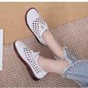 2025 Summer Women's Soft Leather Woven Sandals Flat Comfortable Slides for Mom,Breathable Lightweight Soft-Sole Casual Shoes
