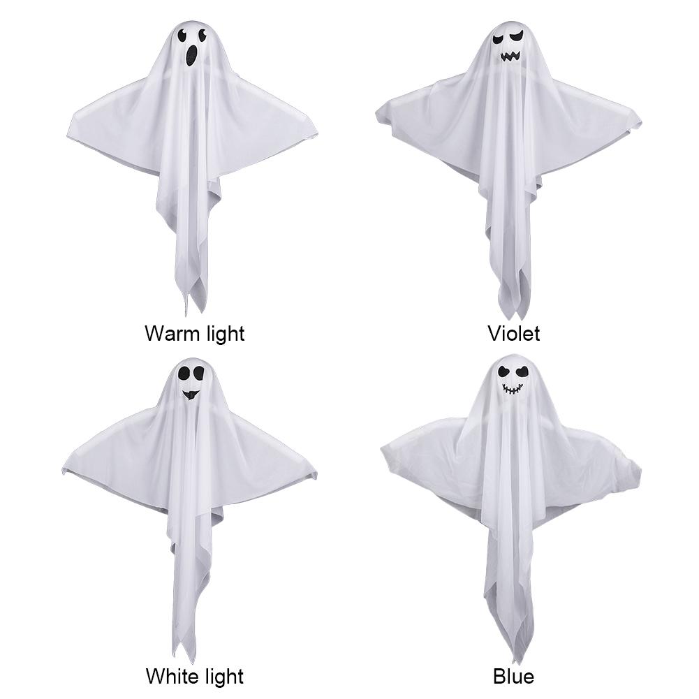 Halloween Glowing Hanging Ghost Battery Powered Luminous Hanging Ghost Decor Illuminated Ghost Prop for Haunted House Decor