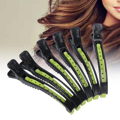 6pcs Professional Hair Clip Portable Home Salon Sectioning Hair Clip Set Styling Tool for Haircut(Black Green )