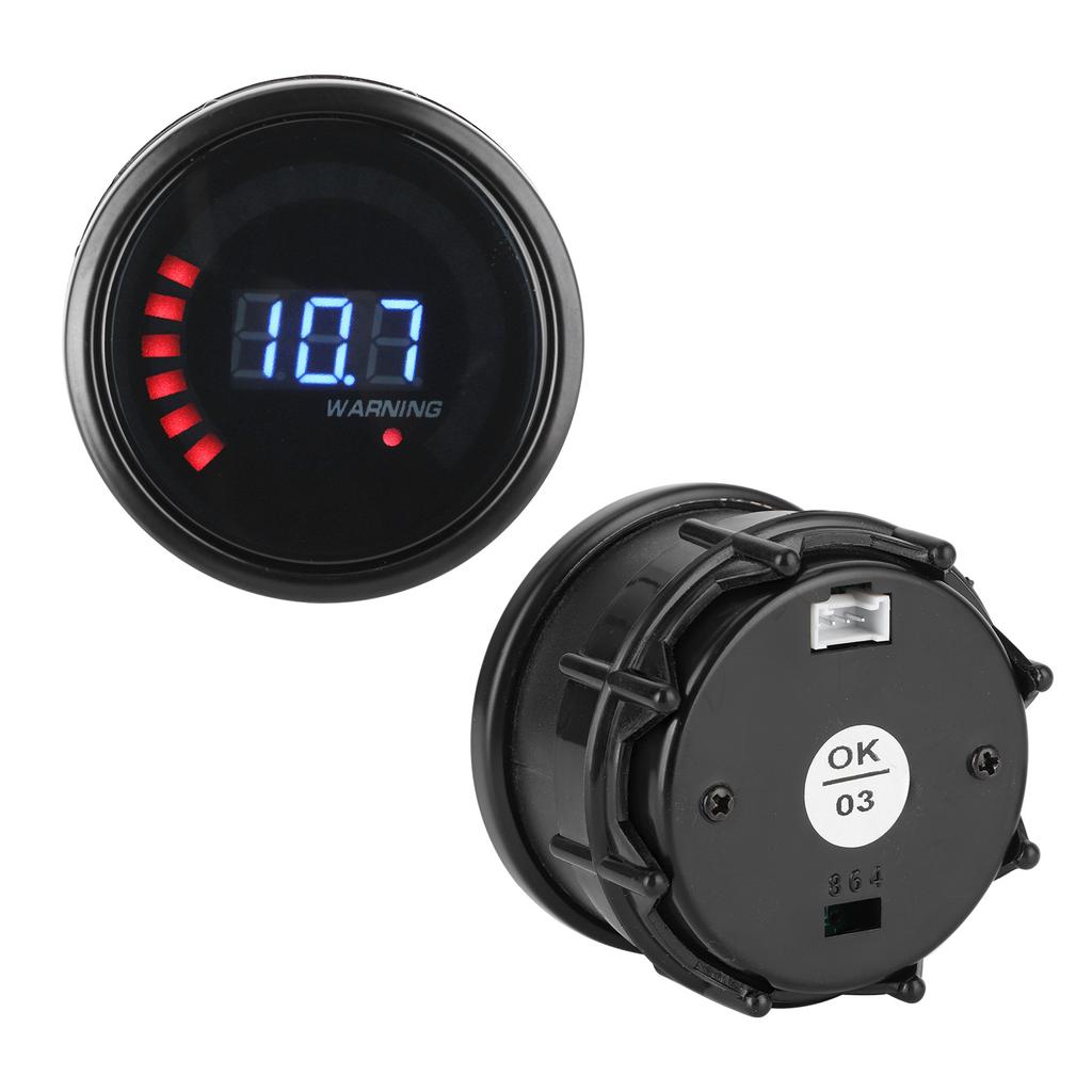 Universal Voltmeter Gauge Voltage Meter LED Digital Display 52mm Dia for 12V Auto
