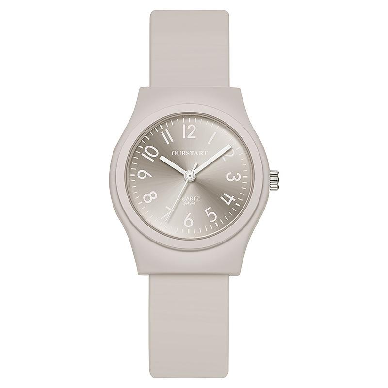Simple pastoral small fresh candy color digital scale silicone student quartz watch, women's hand