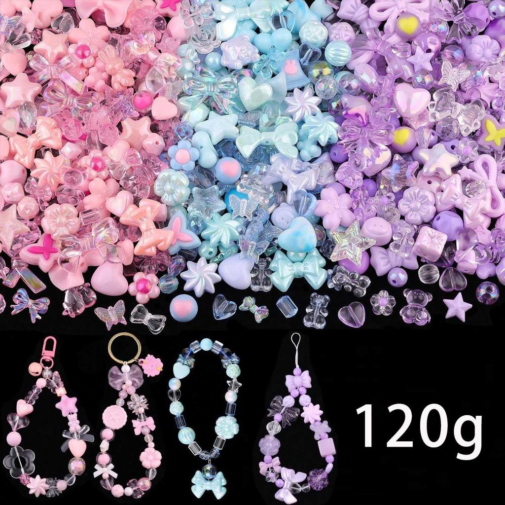 1 Beutel Mischstil Candy Farbe Acrylperlen für DIY Handgemachte Armband Schmuckherstellung Handykette Zubehör