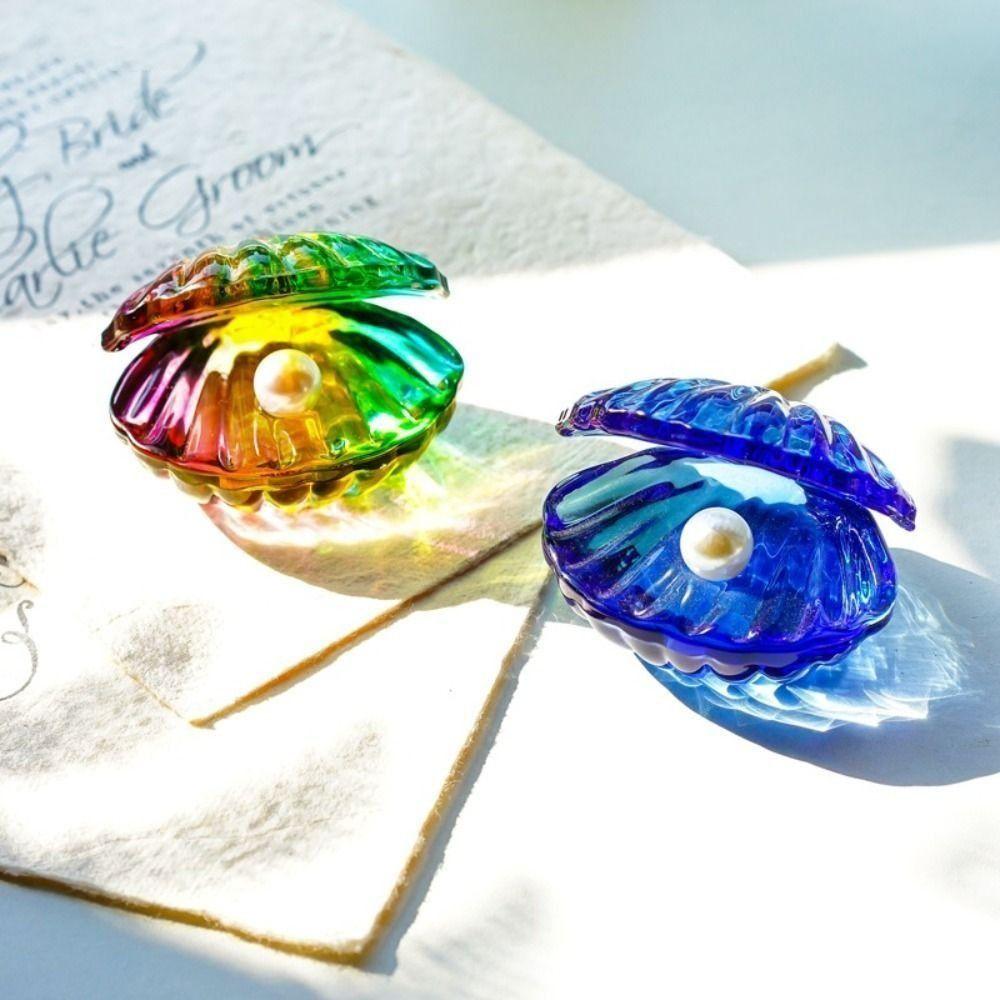 Colorful Crystal Pearl Shell Artificial Seashell Figurine Crafts  For Home Decor