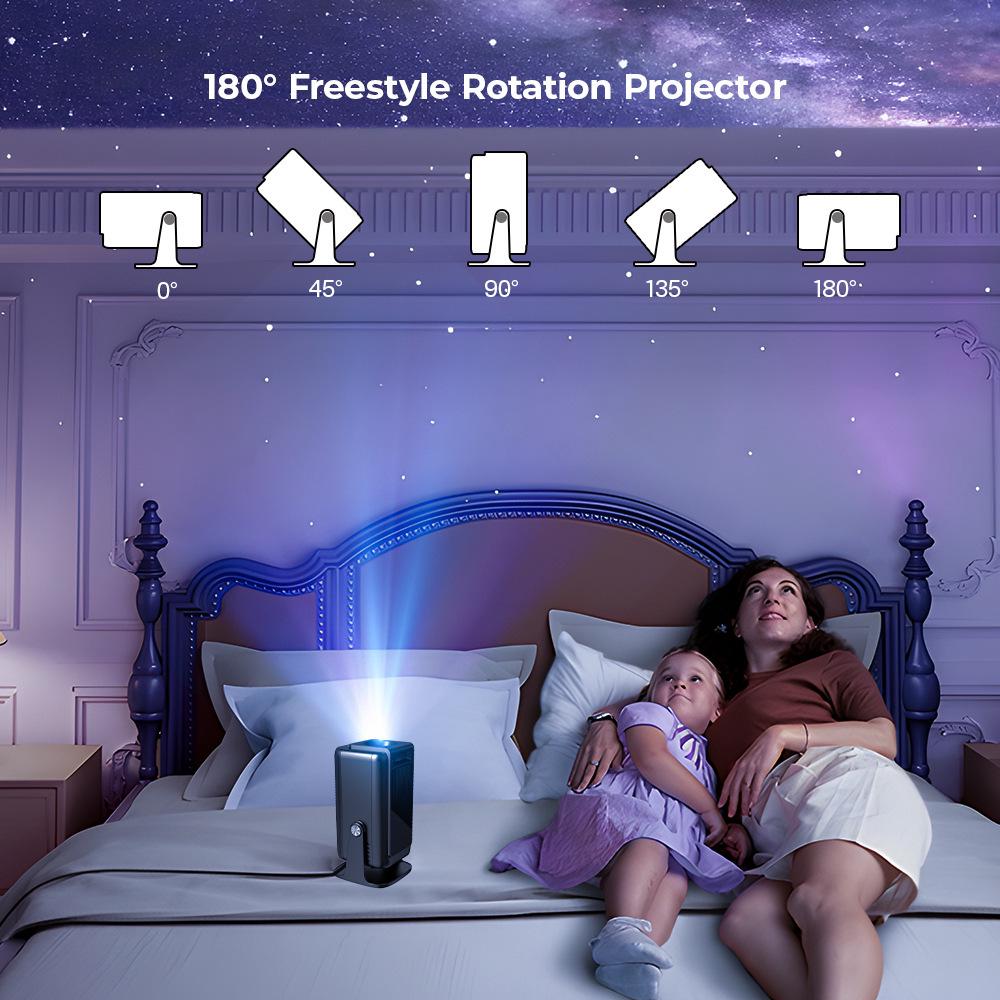 CrossV1 HY500 4K Android Projector, 1080P HD, Wireless Screen Mirroring, Portable for Home & Outdoor Use.