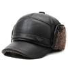Winter Middle-Aged and Elderly Men's Hat Father Grandfather Warm Velvet Leather Hat Ear Protection Cap Outdoor Cap