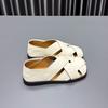 Leather Square Head Sandals Women's 2025 Summer New Hollow Retro Woven Fashion Versatile Two Wear Platform Roman Shoes
