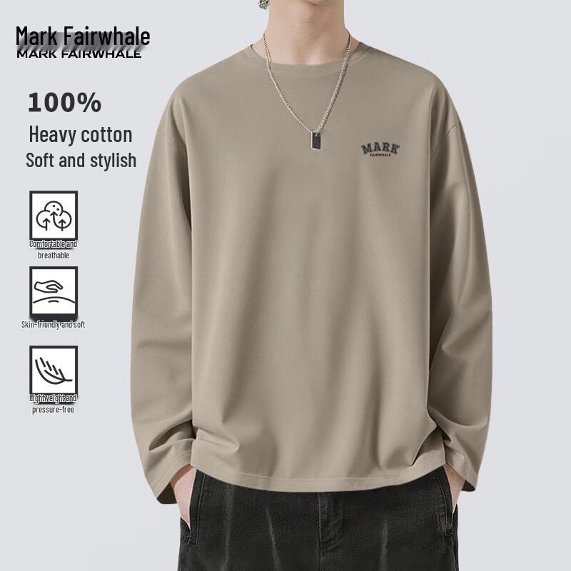 Mark Fairwhale Men's Heavyweight Cotton Long-Sleeve Crew Neck T-Shirt