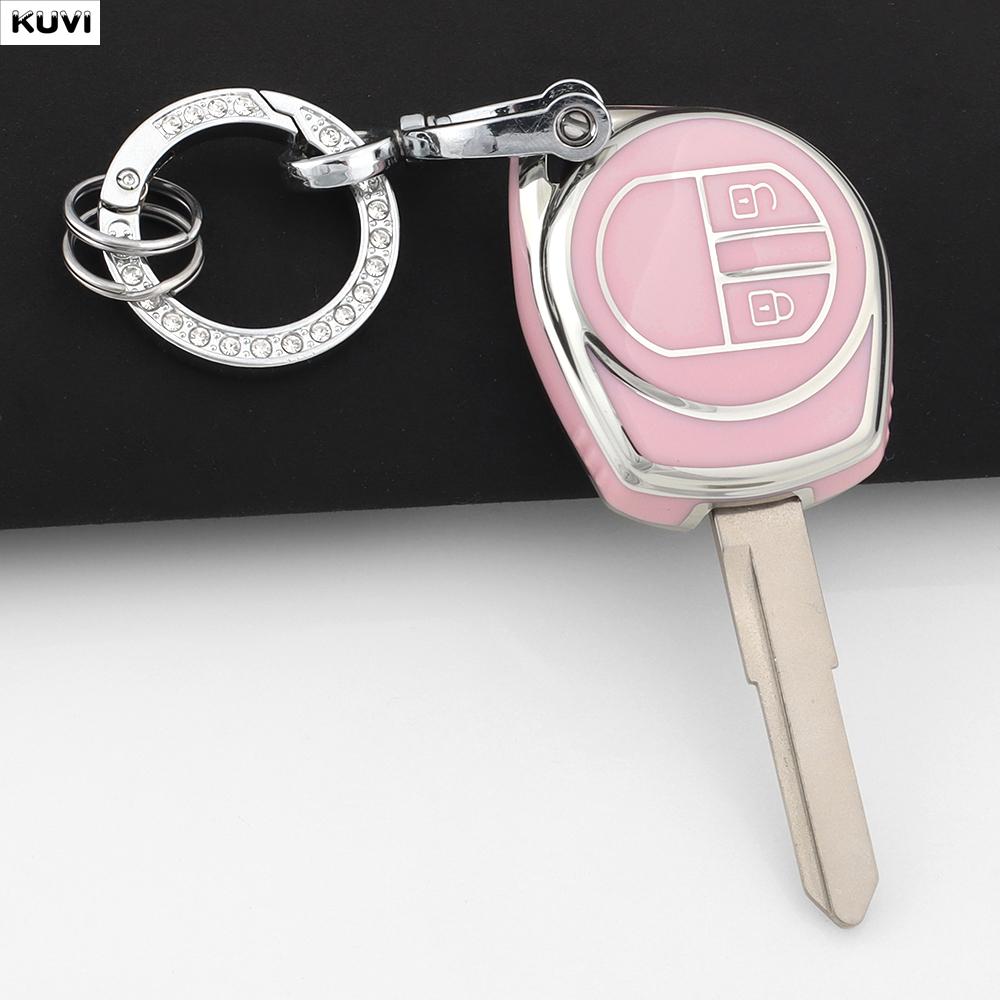 Fashion Tpu Car Key Case Cover For Suzuki Sx4 Window Vitara Amagatarai Swift Grand Liana 2 Buttons Protected Shell Keychain Fob