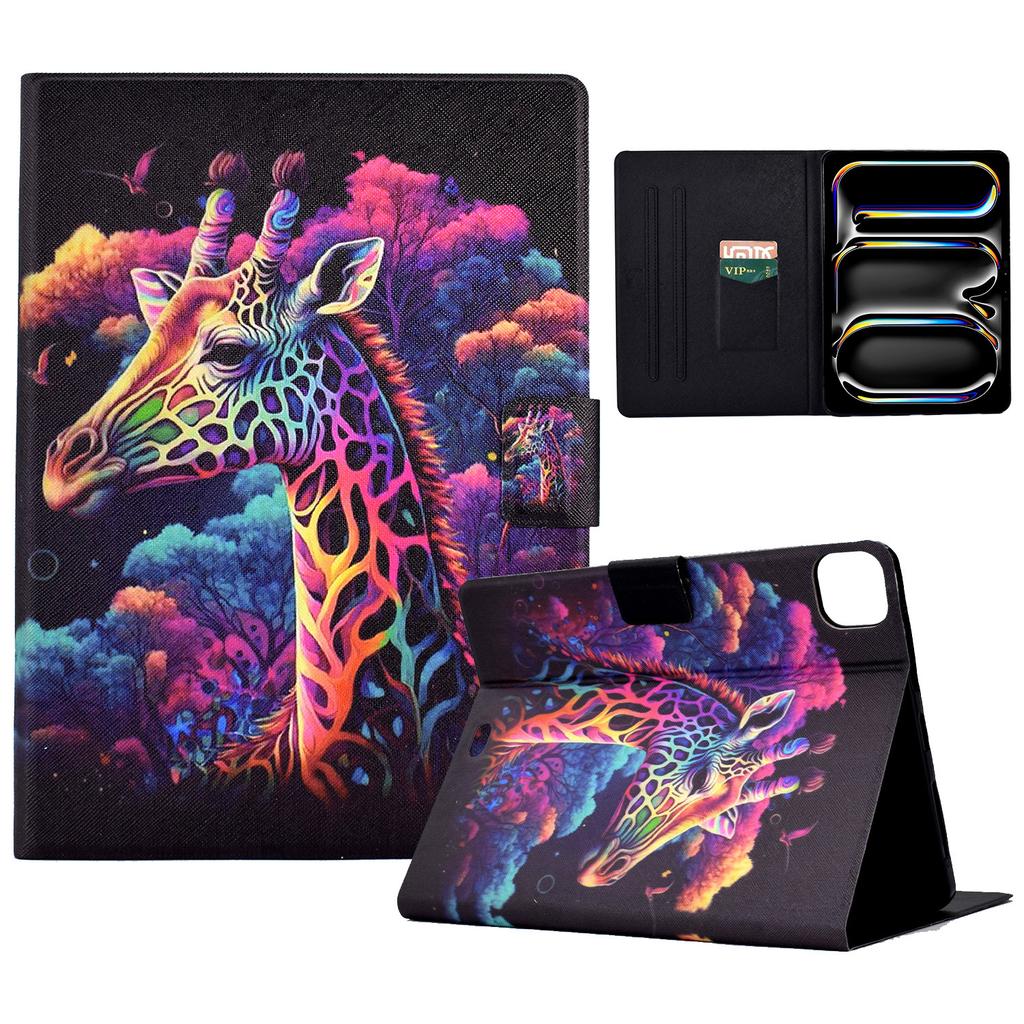 For iPad Pro 11 (2024) Case Pattern Leather Tablet Protective Cover Auto Sleep/Wake