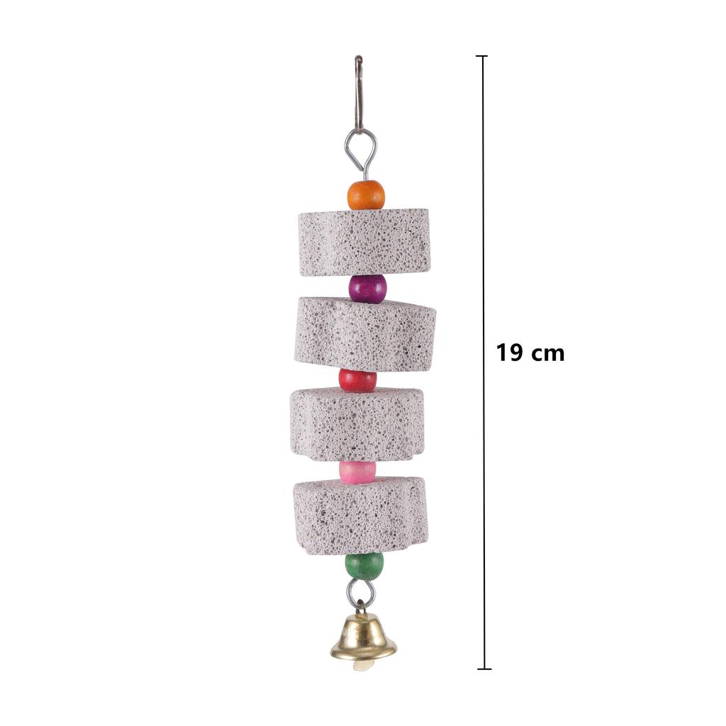 Stone Mineral Pet Supplies Bird Cage Toy Grinding Stone Flower Shape Hang Style Parakeet Toy For Parrot