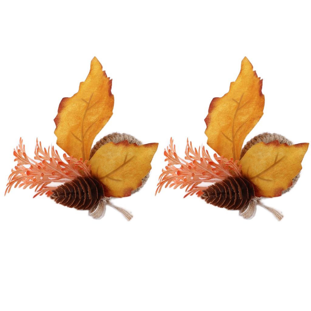 2Pcs Innovative Napkin Ring Decorative Simulation Flower Napkin Holder for Wedding BirthdayMaple