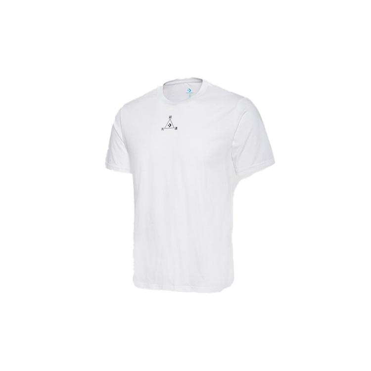 Men s Converse Pattern Sports Round Neck Short Sleeve White 10018489-A01 L