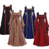 Women's Medieval Vintage Court Style Hooded Dress Square Neck Flared Sleeve Big Swing Dress