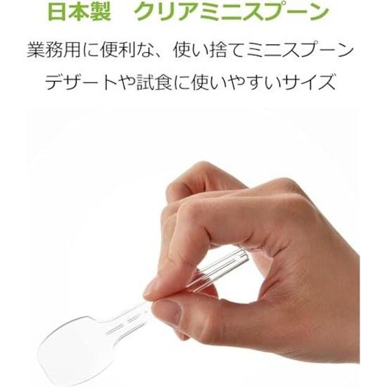 Strix Design Disposable Mini Spoons Made Japan Commercial Use 300 Pieces (set 100 X 3) 10cm Clear Easy-to-use Size Plastic Dessert DR-483.
