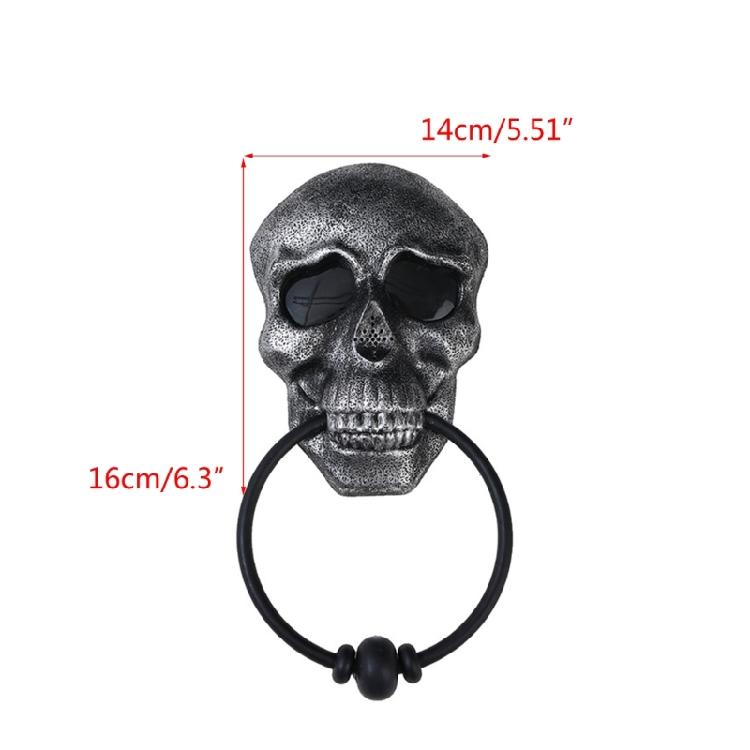 3D Skull Door Knocker Wall Hanging Decoration Gothic Skeletons Head Skull Art
